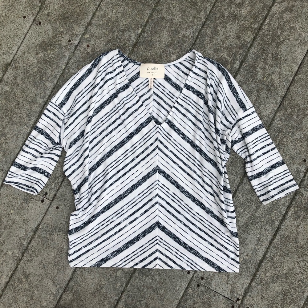 puella Anthropologie Small Chevron Striped Top